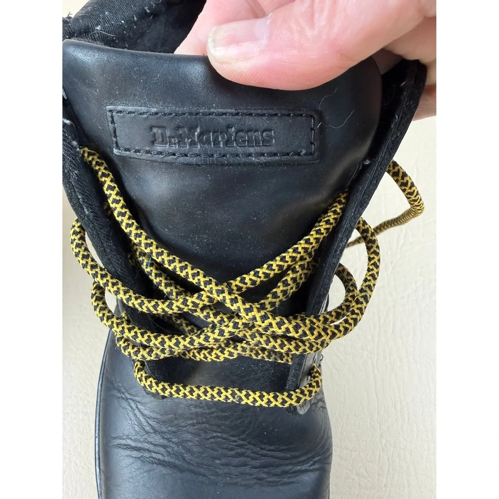 Dr. Martens 8 Bonny Leather Boots Grunge Utility Black Yellow Laces - Picture 6 of 7